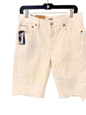 Polo Ralph Lauren Women’s The Cate Bermuda Slim Shorts White Size 29 NWT